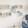 vidaXL Стенни рафтове, 2 бр, бели, 100x15x20 см, инженерно дърво, снимка 2