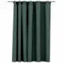 vidaXL Затъмняваща завеса с куки, имитираща лен, зелена, 290x245 см, снимка 1