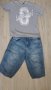 Мъжки къси дънки и сива блуза, снимка 1 - Къси панталони - 40933445