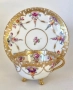 Dresden Germany  Circa 1884  Wolfsohn  Tea Cup & Saucer, Footed, Richly Gilded Код P1651, снимка 3