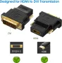 Rankie DVI към HDMI адаптер, 2 пакета позлатен 1080P мъжки към женски конвертор (черен), снимка 6