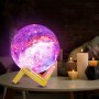 3D Galaxy Moon Lamp акумулаторна ЛЕД лампа с дистанционно, снимка 4
