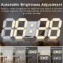 COVERY Цифров стенен часовник - 3D LED с аларма, дистанционно, снимка 4