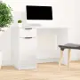 vidaXL Бюро, бяло, 100x50x75 см, инженерно дърво, снимка 3