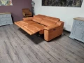 Оранжев диван от плат тройка с електрически релаксиращ механизъм, снимка 3
