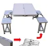 Комплект сгъваема маса с вградени 4 стола за къмпинг,риболов,пикник,туризъм, снимка 6