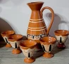 Керамичен комплект чаши и кана, снимка 5