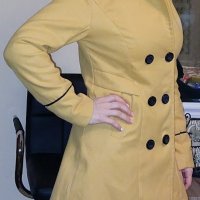Жълто палто размер Л , снимка 3 - Якета - 44310915