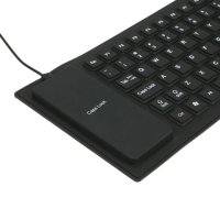 Клавиатура, силиконова, устойчива на заливане, прах и удари, USB Черна - код 0081, снимка 7 - Клавиатури и мишки - 34504010