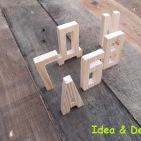 Дървени букви А, Б, В, Г, Д, и И, снимка 2 - Други - 38948455