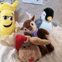Коледни симпатични плюшени играчки - еленче, пингвинче, маймунка, и банан от Лидл, снимка 3 - Плюшени играчки - 30896832
