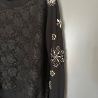 Блуза с декорация камъни, размер М, снимка 2 - Блузи с дълъг ръкав и пуловери - 41305803