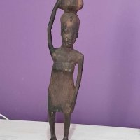 Африканска дървена фигура , снимка 4 - Декорация за дома - 44240240