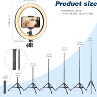 Кръгла пръстеновидна лампа, 10 инча, 170 стойка за статив, държач за мобилен телефон, снимка 8 - Селфи стикове, аксесоари - 44182650