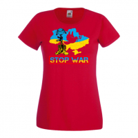 Дамска тениска STOP WAR  подкрепям Укркайна, против Войната, снимка 5 - Тениски - 36114725