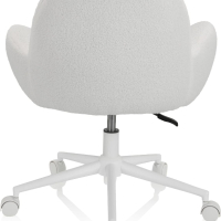 Ергономичен детски стол за компютърпухкава изкуствена кожа, регулируем на височина, бял, снимка 5 - Столове - 44822216