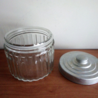 Винтидж буркан с метален капак, снимка 3 - Антикварни и старинни предмети - 44556598