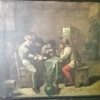 Стара Барокова Картина Adriaen Brouwer 1635 г., снимка 2 - Антикварни и старинни предмети - 35802213