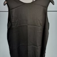 Черна сатенена блузка, снимка 1 - Туники - 41673245