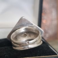 Дамски сребърен пръстен със седеф , снимка 8 - Пръстени - 41882367