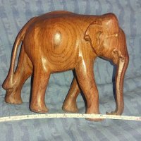Дървено слонче за късмет, снимка 3 - Антикварни и старинни предмети - 41351604