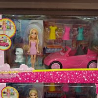 Комплект розова кола с кукла 3 рокли и куче, снимка 2 - Кукли - 39173131