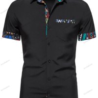 Мъжка лятна модна риза с къс ръкав Colorblock, 2цвята - 023, снимка 8 - Ризи - 41309222