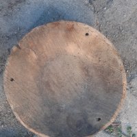 Дървена дялана чиния, снимка 3 - Антикварни и старинни предмети - 42149629