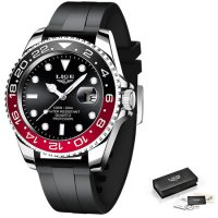 LIGE спортен,моден кварцов часовниk модел 2023,водоусточив,дата,въртящ се безел, уникален дизайн , снимка 4 - Мъжки - 41559270