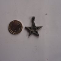 Старинен калаен медальон амулет пентаграм , снимка 1 - Колекции - 41222881