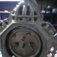 Старинен бароков месингов германски механичен часовник, снимка 3 - Антикварни и старинни предмети - 35898843