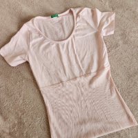 Розова тениска benetton, снимка 4 - Тениски - 41183239