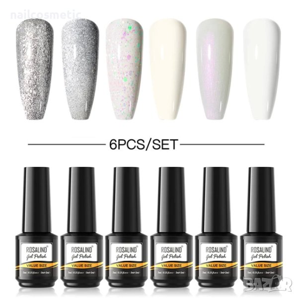 UV&LED ГЕЛ ЛАК 6 ЦВЯТА КОМПЛЕКТ - 6RAI89, снимка 1