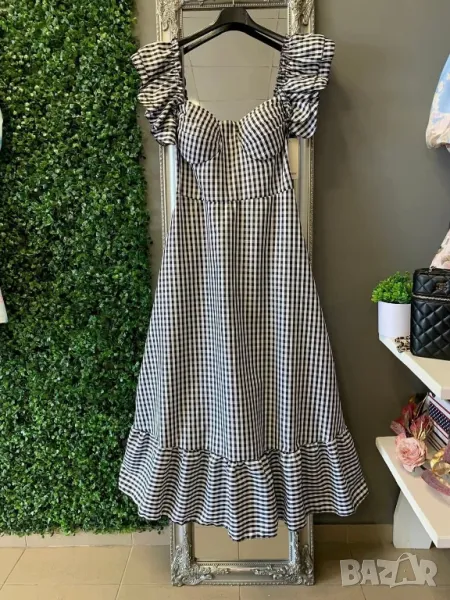 Летни карирани рокли с ефектни ръкави , снимка 1