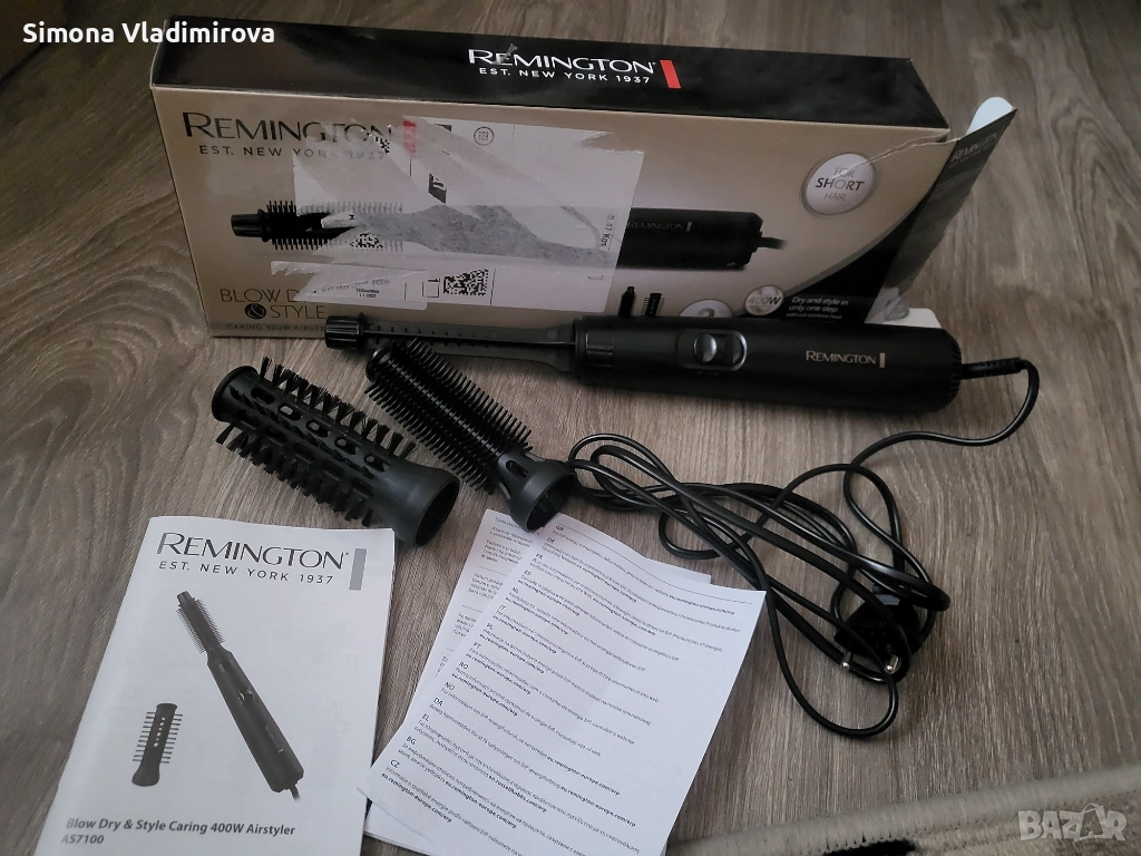 Четка с горещ въздух Remington Blow Dry & Style, 800 W, AS7300, Черен, снимка 1