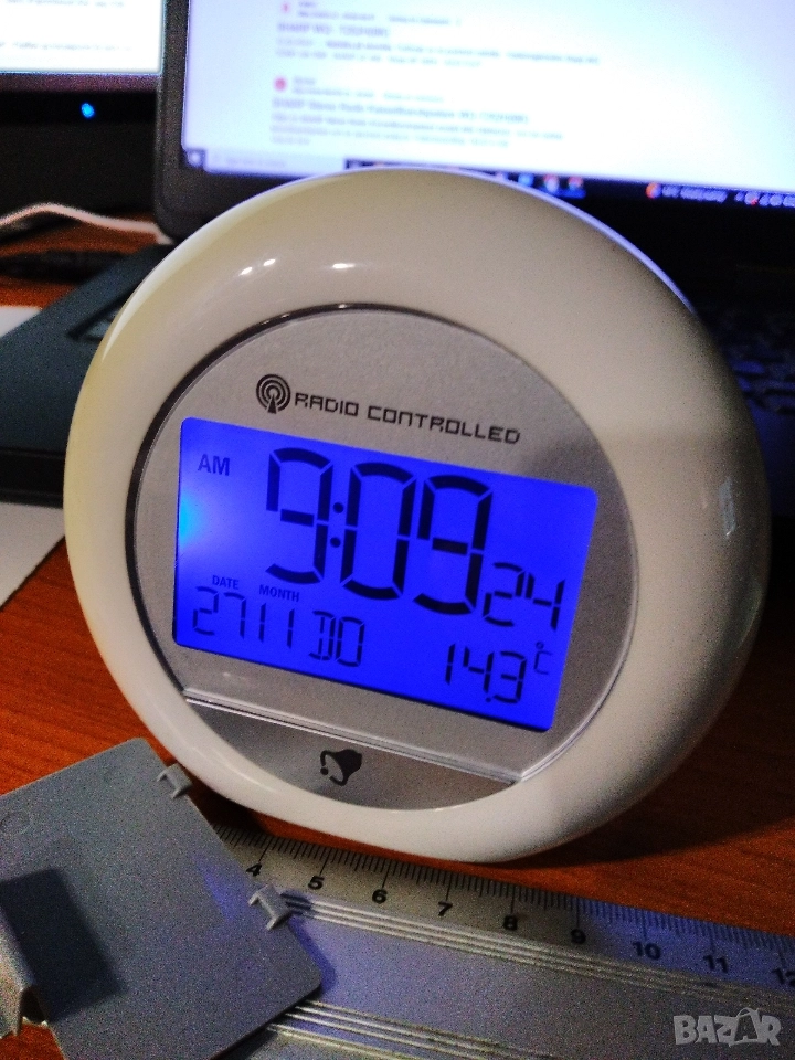 LCD часовник с календар,термометър и аларми., снимка 1