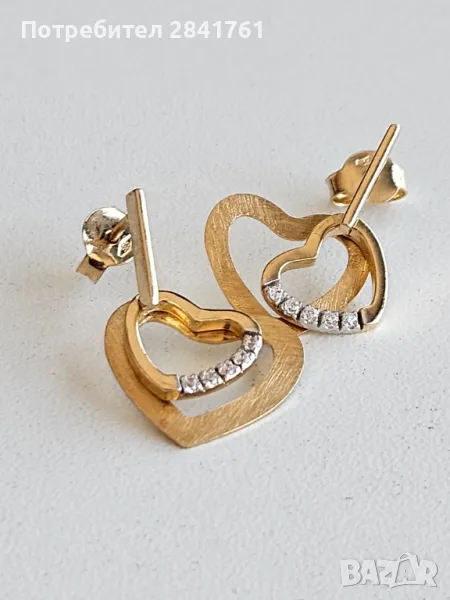 Златни обеци злато 14К проба 585, снимка 1