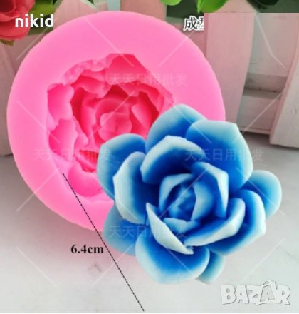 3D Роза Сукулент цвете силиконов молд форма декорация торта фондан шоколад свещ гипс сапун, снимка 1