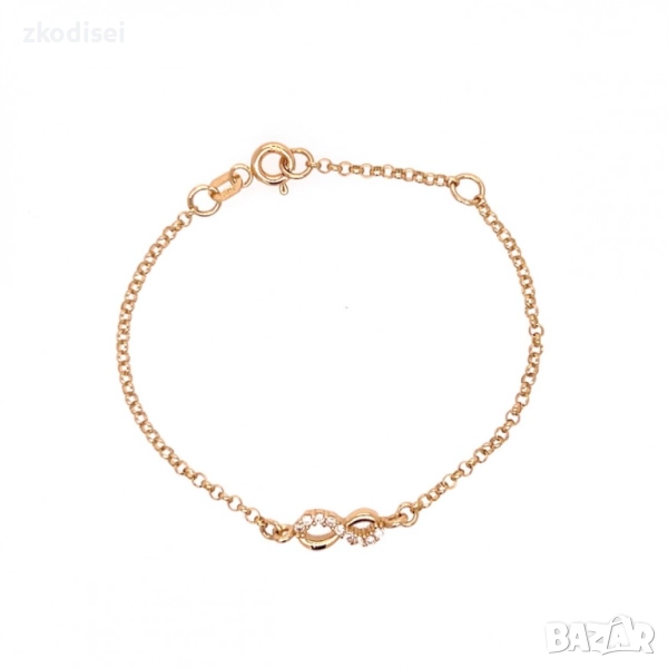 Златна детска гривна 1,55гр. 13,7см. 14кр. проба:585 модел:33792-3, снимка 1