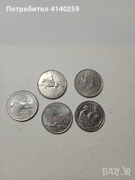 САЩ монети 1/4 куортър Долар 2019 г 2014 г , снимка 1