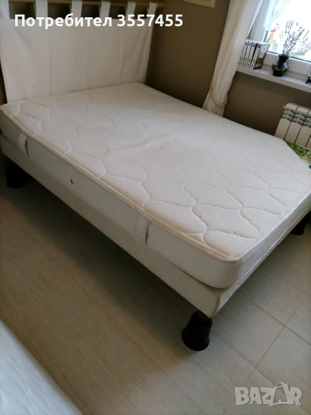 Тапицирана подматрачна рамка с матрак, снимка 1