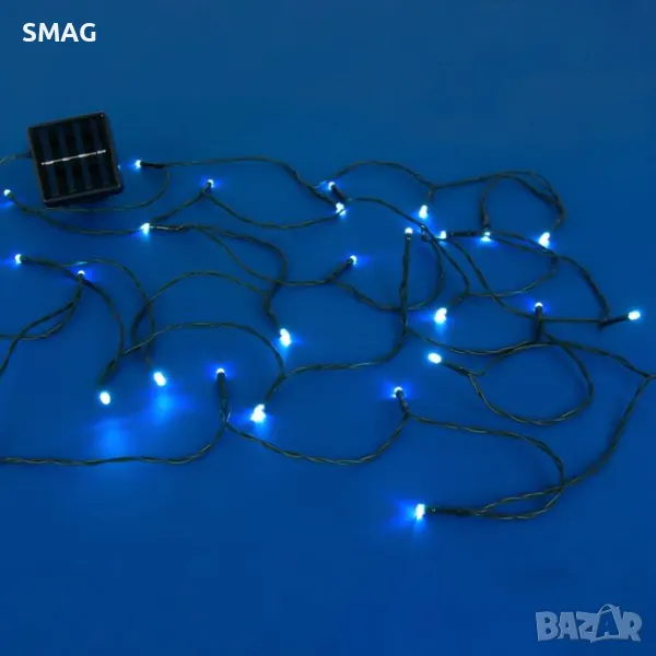 60 вътрешни-външни слънчеви LED лампи 10,3 м - Студено бяло S_1155938, снимка 1