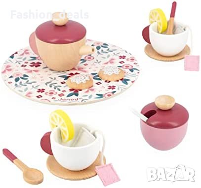 Нов Детски комплект за чай Дървени играчки за деца 2+ години игра, снимка 1