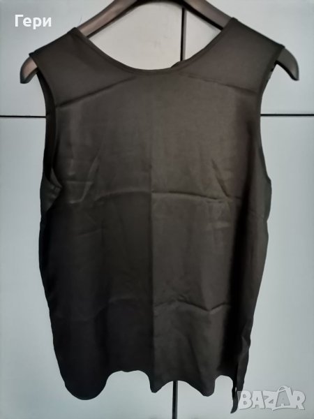 Черна сатенена блузка, снимка 1
