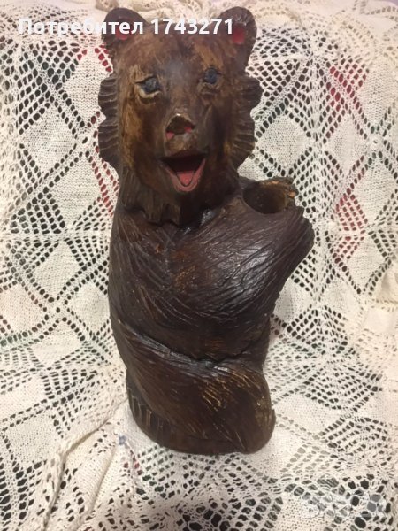 Поставка за бутилка вино мечка, снимка 1