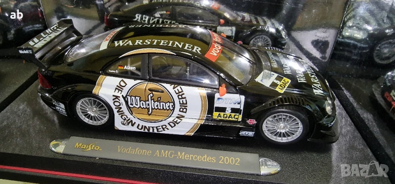 Количка Метална Vodafone AMG-Mercedes 2002 Warsteiner Maisto 1:18 нова, снимка 1