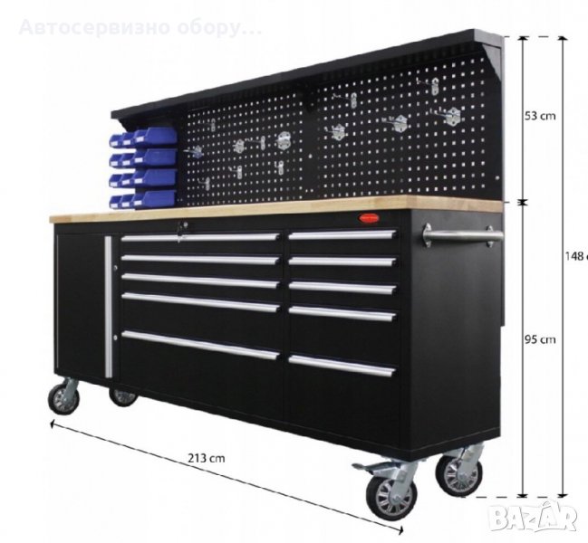 ПОДВИЖЕН ШКАФ ЗА ИНСТРУМЕНТИ С РАБОТЕН ПЛОТ ROCKFORCE, снимка 1