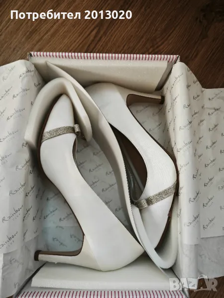 Дамски сватбени обувки на ток, снимка 1