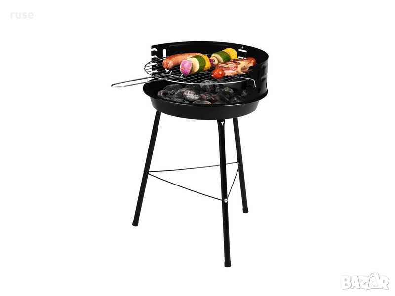 НОВИ! Барбекю кръгъл преносим грил на дървени въглища , снимка 1