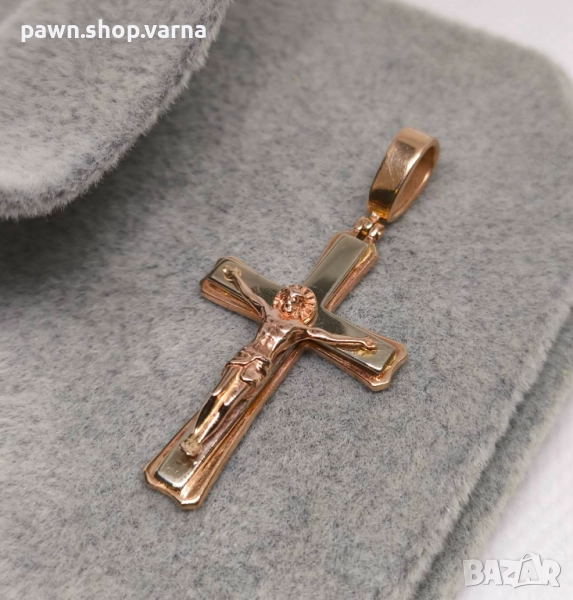 Златен кръст 585 проба – нов, маркиран, с лазерно клеймо, снимка 1